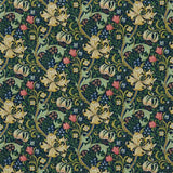 Morris and Co Stoff Golden Lily — Compilation Fabric Midnight Green