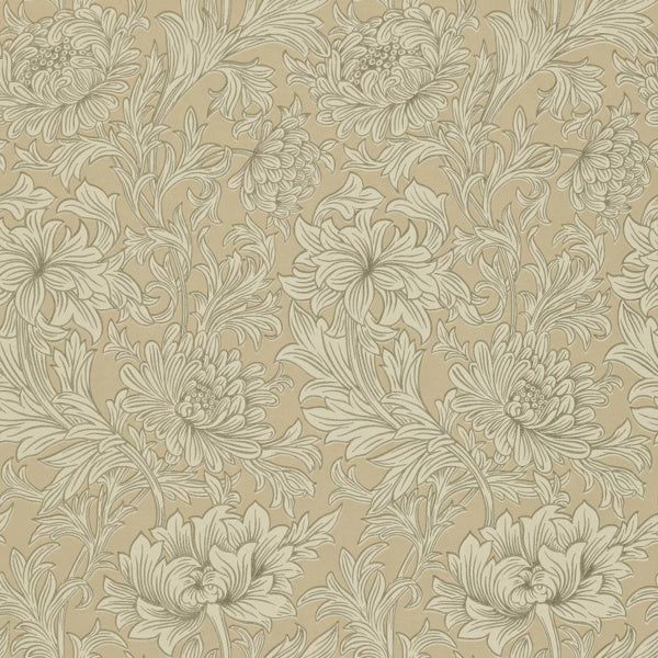 Morris and Co Behang Chrysanthemum Toile Ivory Gold