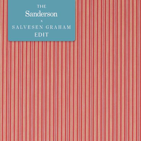 Melford Stripe Rowan Berry — Sanderson fabric sample