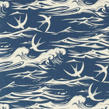 Sanderson Tyg Swallows at Sea Navy