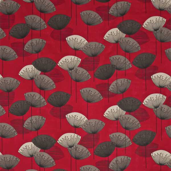 Dandelion Clocks Red — Sanderson fabric sample