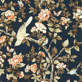 Sanderson Behang Caverley Indigo Blue/Rowan Berry