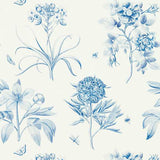 Sanderson Etchings & Roses China Blue -tapetti