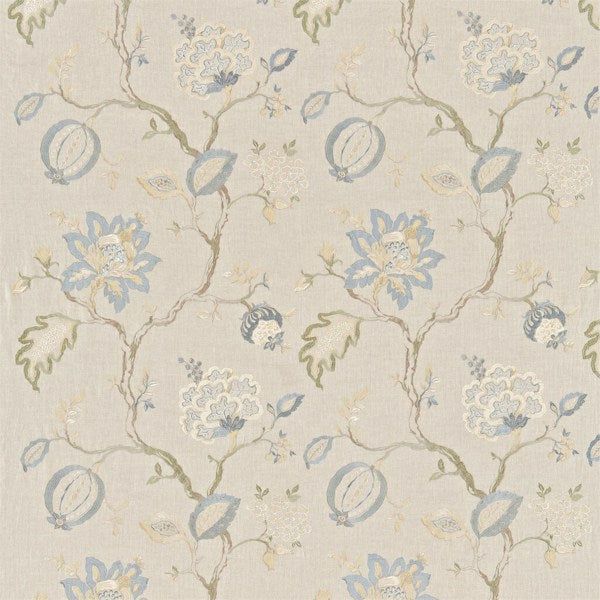 Hadham (Embroidery) Cornflower Blue/Linen — Sanderson tygprov