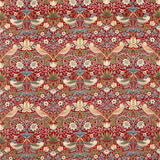 Morris and Co Stof Strawberry Thief Velvet Crimson Slate