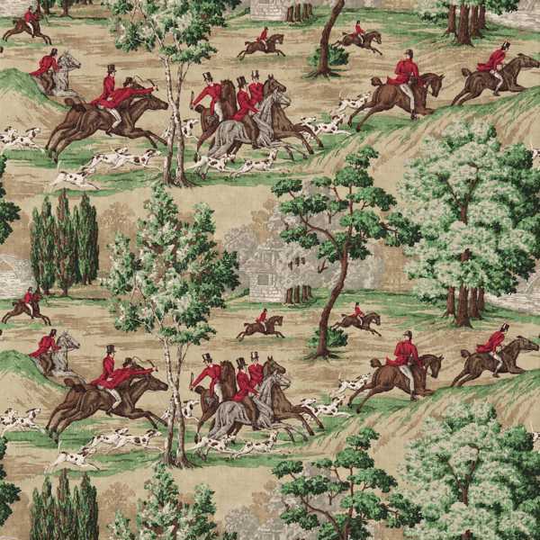 Sanderson Tyg Tally Ho Evergreen/Crimson