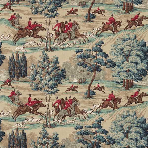 Tally Ho Teal/Ruby — Sanderson -kangasnäyte