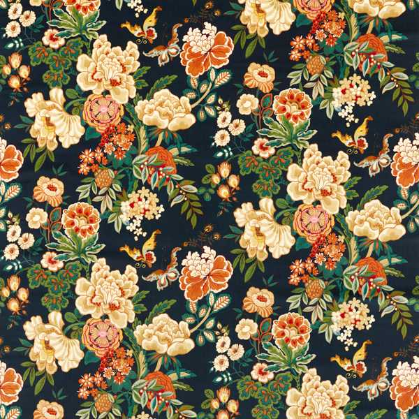 Emperor Peony Midnight/Apricot — Sanderson -kangasnäyte