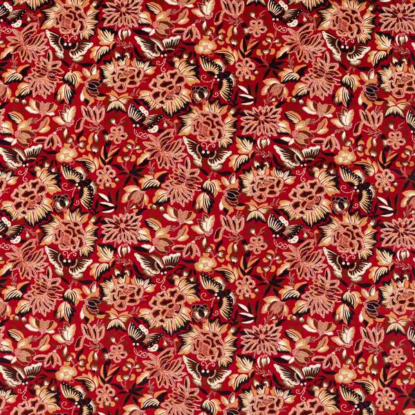 Amara Butterfly Cinnabar/Ink Black — Sanderson tygprov