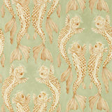 Sanderson Wallpaper Voyaging Koi Oriental Green/Honey