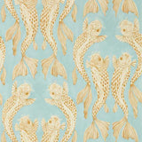 Sanderson Wallpaper Voyaging Koi Clear Sky/Persimmon