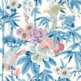 Sanderson Wallpaper Bamboo & Birds China Blue /Lotus Pink