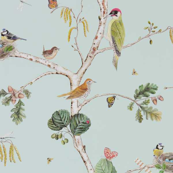 Woodland Chorus Sky Blue/Multi — Sanderson tapetprov
