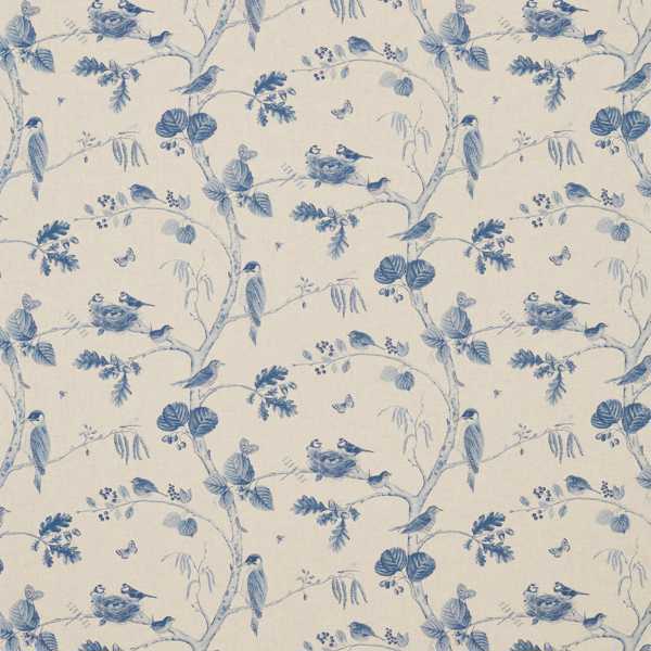 Woodland Chorus Indigo/Linen — Sanderson -kangasnäyte