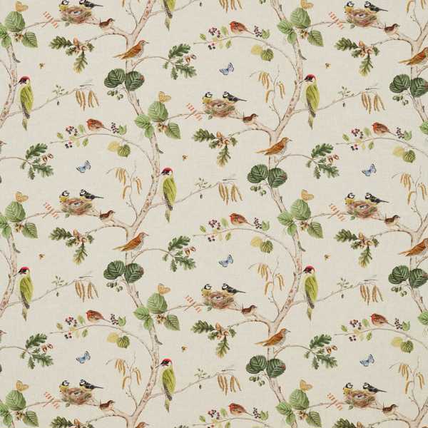 Woodland Chorus Linen/Multi — Sanderson -kangasnäyte