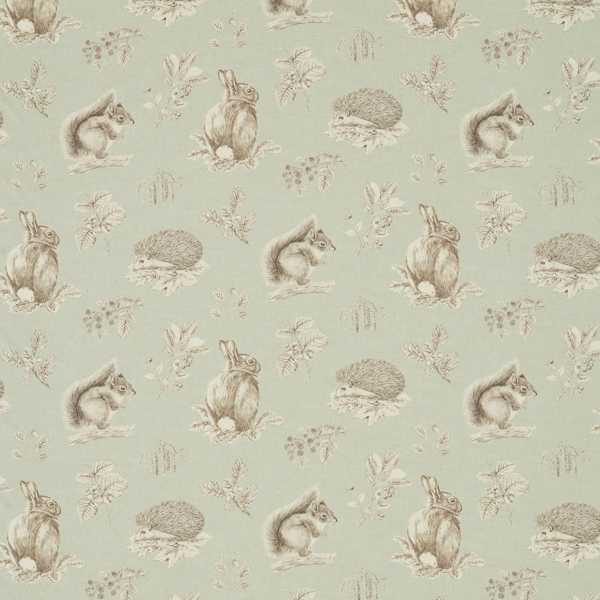 Squirrel & Hedgehog Seaspray/Charcoal — Sanderson -kangasnäyte