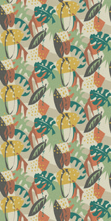 Osborne and Little Behang Zylina Terracotta teal