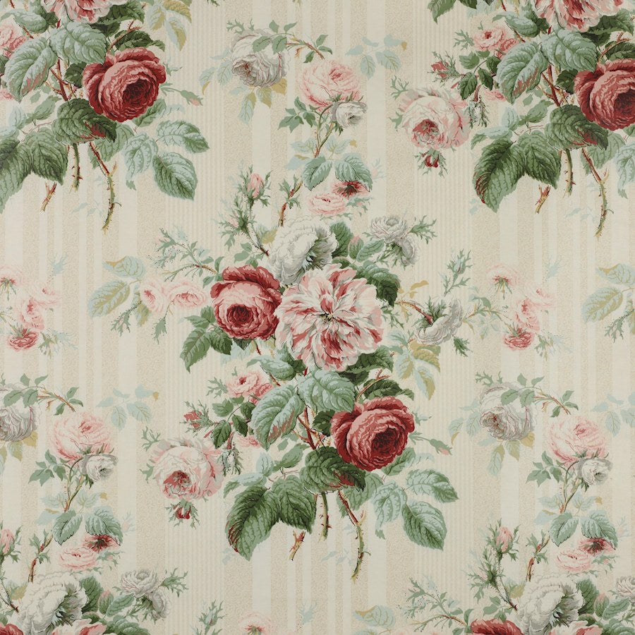 Colefax and Fowler Tyg Jubilee Rose Pink Green