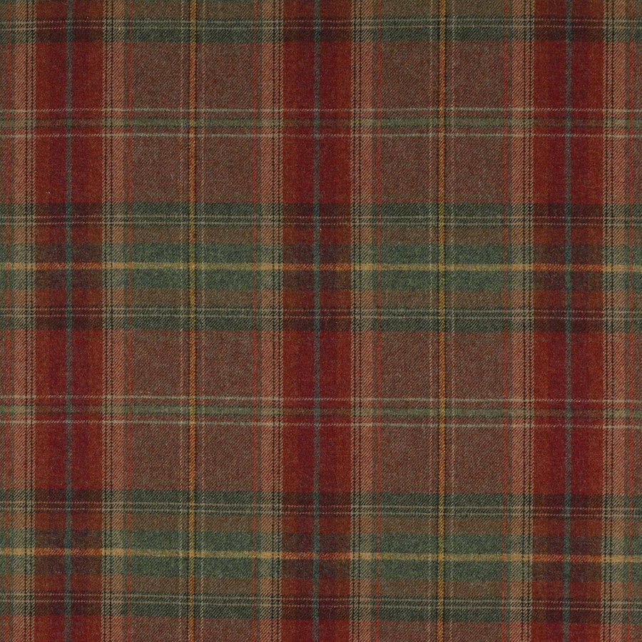 Galloway Plaid Red Green — Colefax & Fowler Stoffmuster
