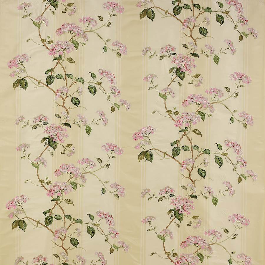 Colefax and Fowler Stof Summerby Silk Pink Green