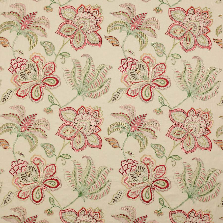 Colefax and Fowler Stof Oriana Pink Green