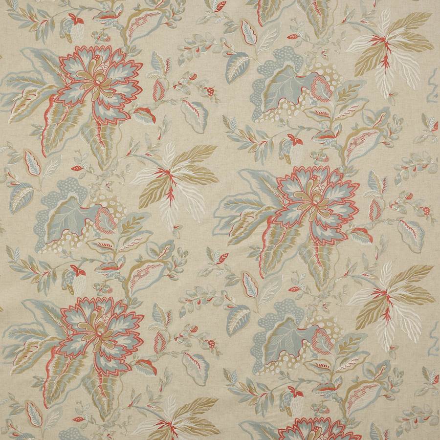 Colefax and Fowler Stoff Sumela Tomato Aqua