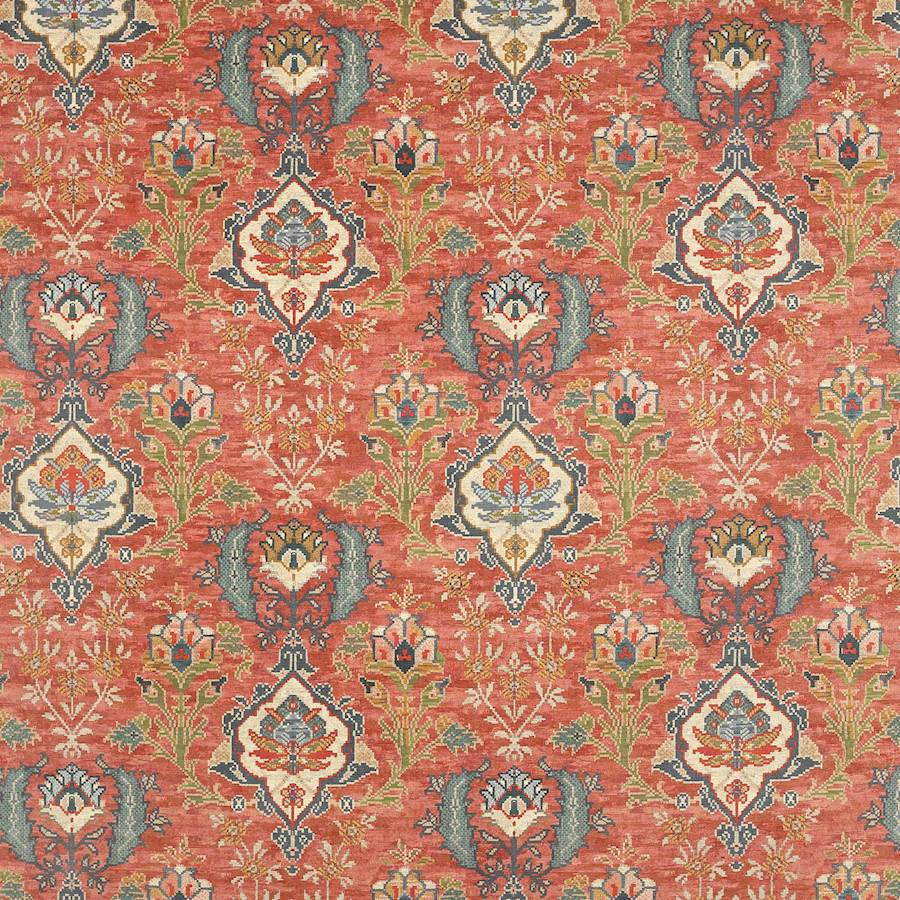 Colefax and Fowler Floriana Velvet Red -kangas