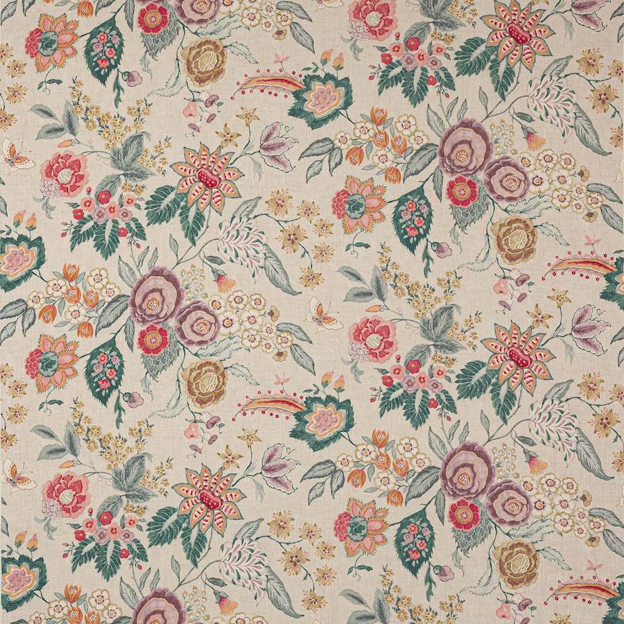 Colefax and Fowler Emmeline Red Teal -kangas