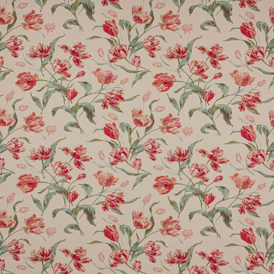 Colefax and Fowler Stoff Primavera Tomato Forest