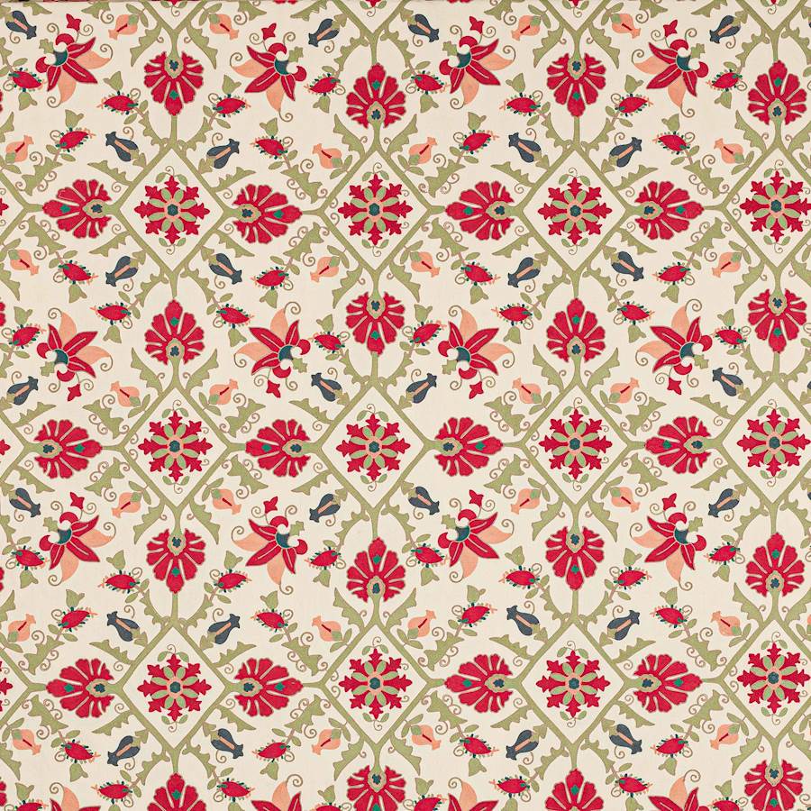 Colefax and Fowler Fabric Pashley Red Green