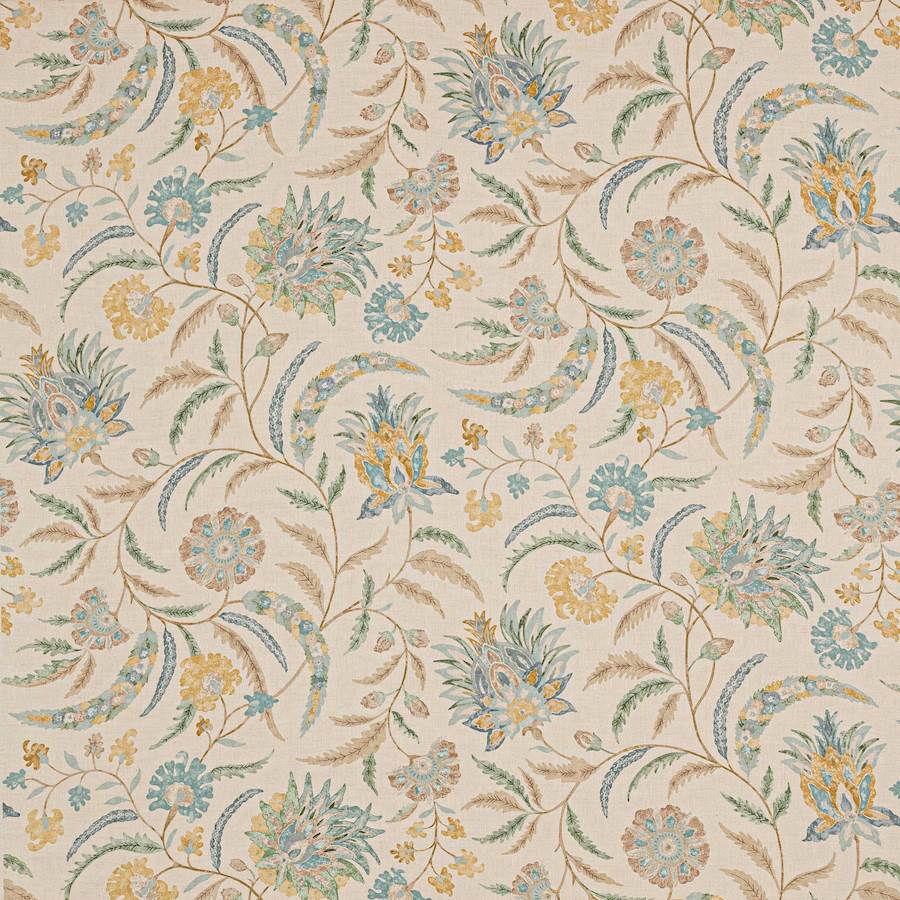Colefax and Fowler Stoff Campion Blue Gold