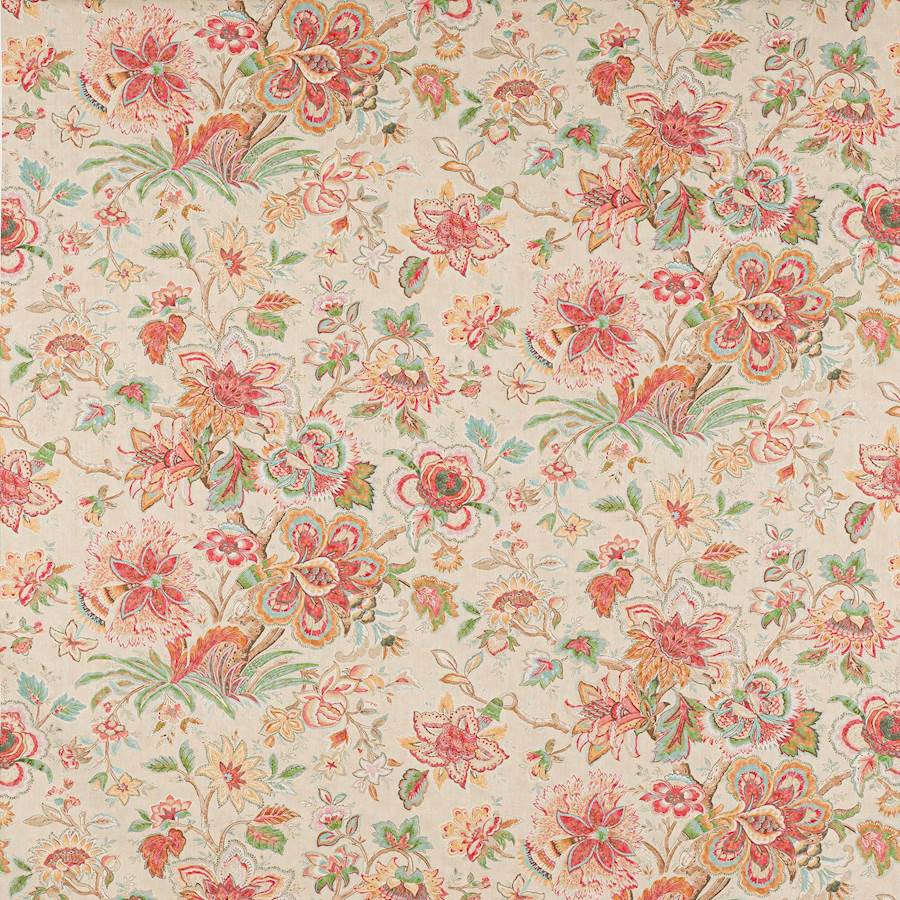 Colefax and Fowler Flores Tomato Green -kangas