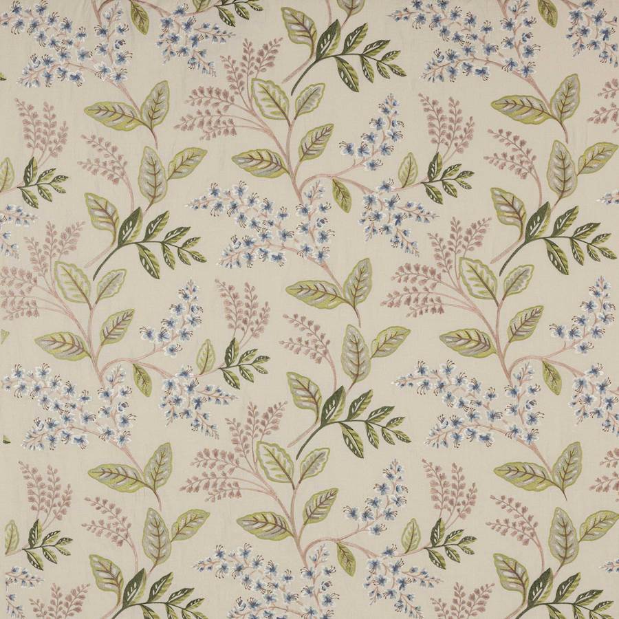 Colefax and Fowler Fabric Fairlight Blue Leaf