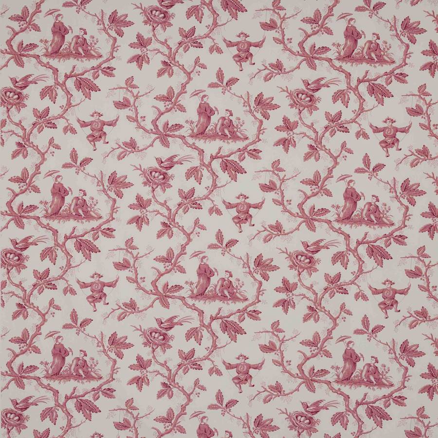 Colefax and Fowler Toile Chinoise Pink -kangas