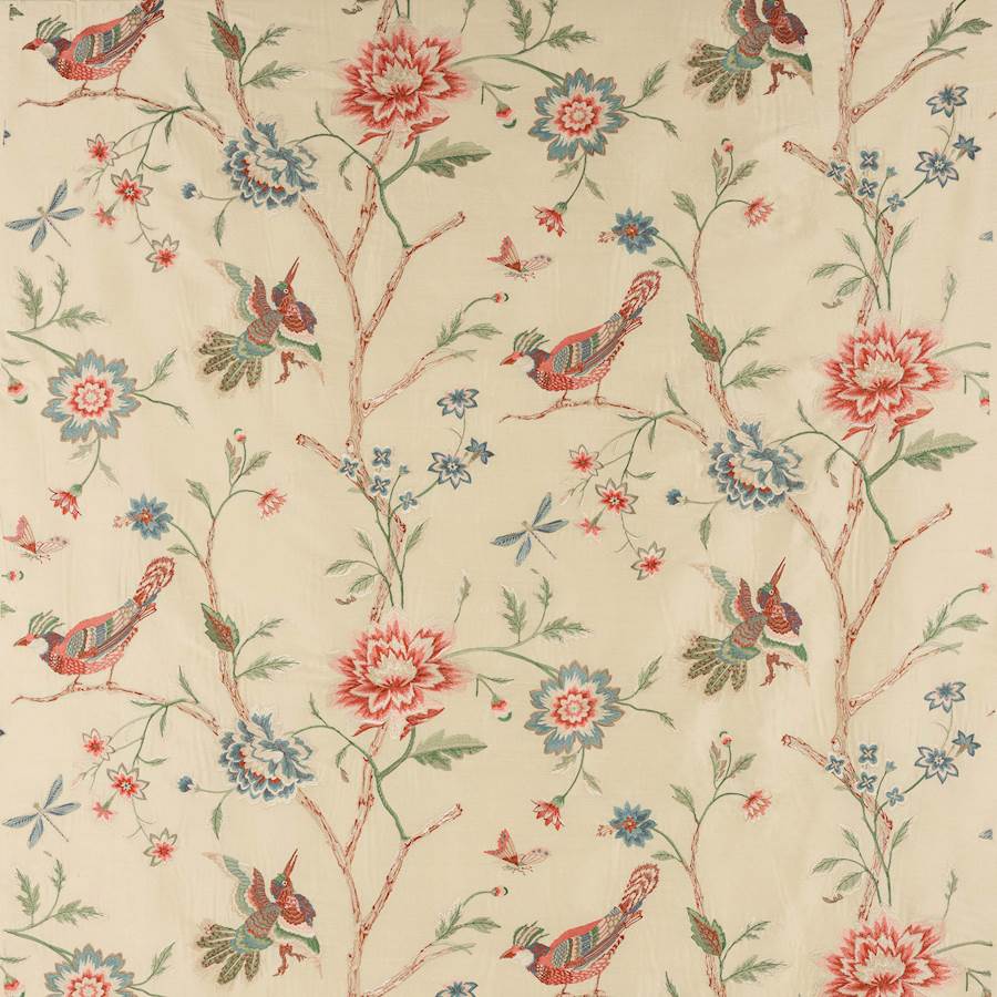 Colefax and Fowler Stoff Olivia Silk Red Green