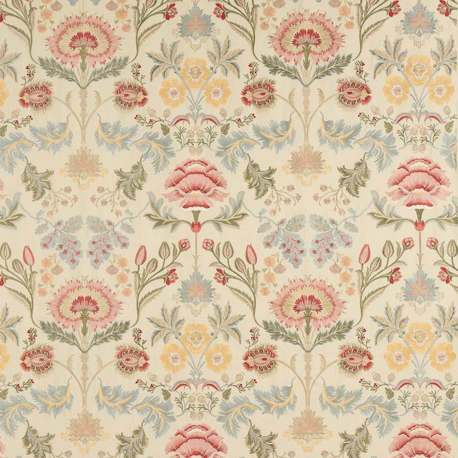 Colefax and Fowler Stoff Dianthus Red Green