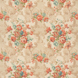 Floral Rococo H Red/Green -kangas