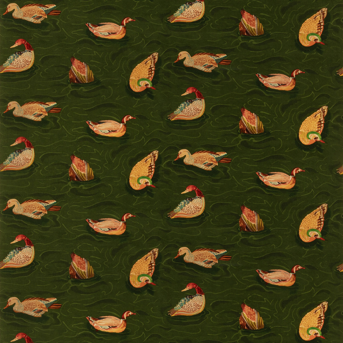 Duck Pond Velvet H Emerald fabric