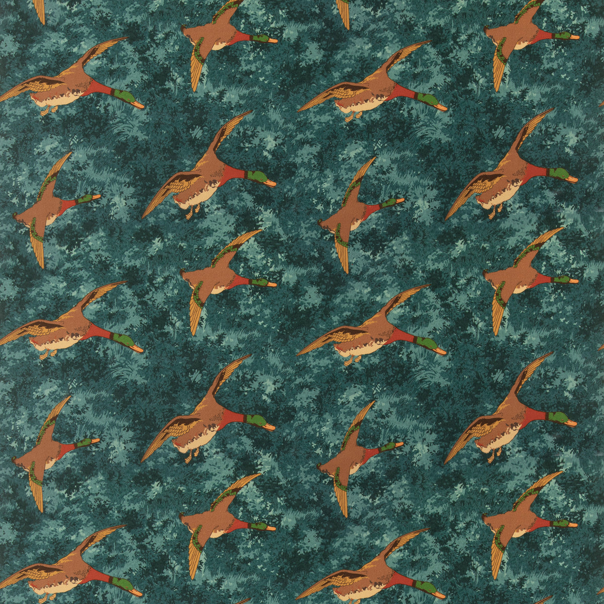 Forest Ducks Velvet R Tyg