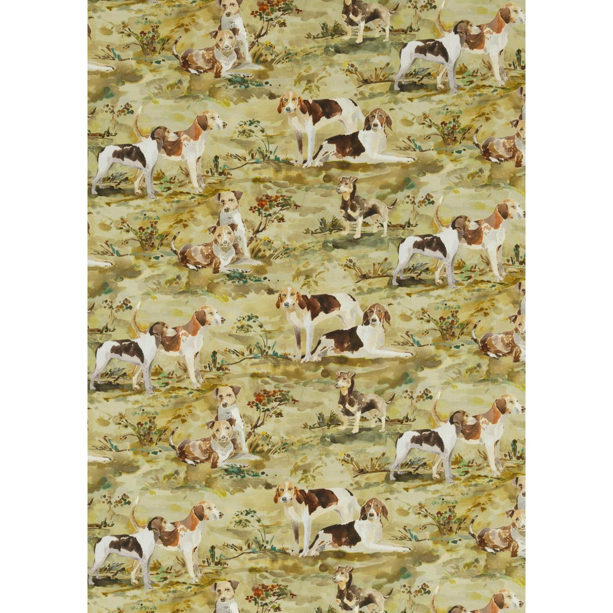 Mulberry Hounds Linen Y Fabric