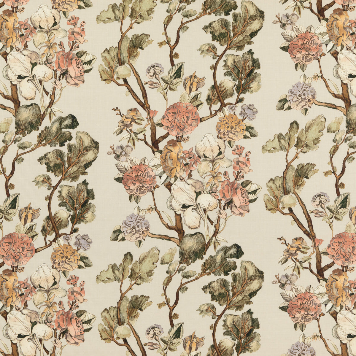 Wild Side R Coral/Green fabric
