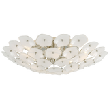 Leighton Large – Polished Nickel With Cream Tinted Glass -plafondi