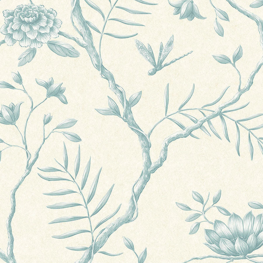 Jasper Peony Aqua — Lewis & Wood wallpaper sample