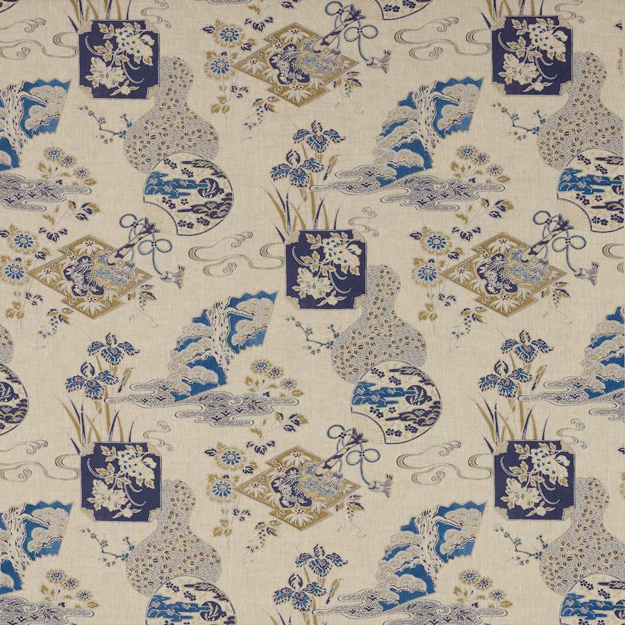 Manuel Canovas Stof Imari Indigo