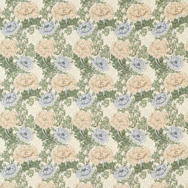 Morris and Co Tyg Chrysanthemum — Outdoor Performance Mineral Cream