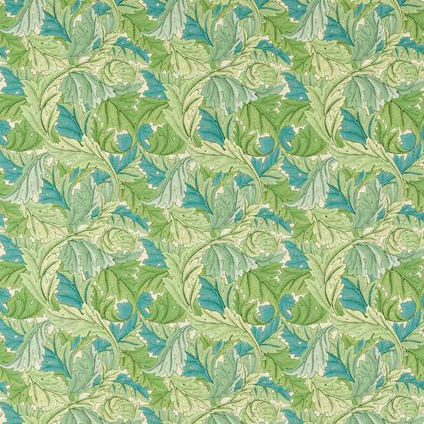 Morris and Co Tyg Acanthus — Outdoor Performance Nettle Sky Blue