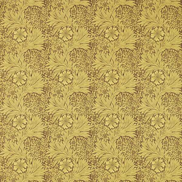 Marigold Summer Yellow Chocolate — Morris & Co Stoffmuster