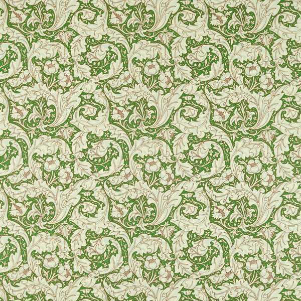 Morris and Co Bachelors Button — Cornubia Fabrics Leaf Green Sky -kangas