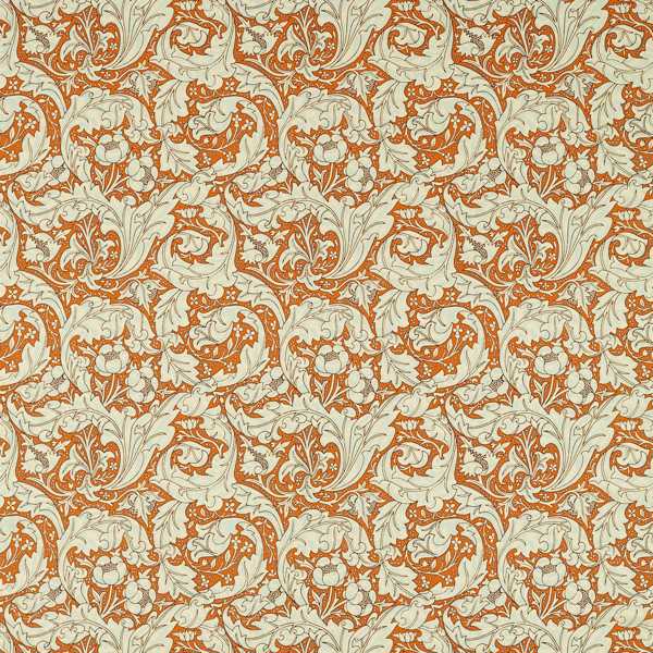 Morris and Co Bachelors Button — Cornubia Fabrics Burnt Orange Sky -kangas
