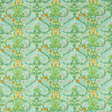 Morris and Co Tyg Woodland Weeds Orange Turquoise